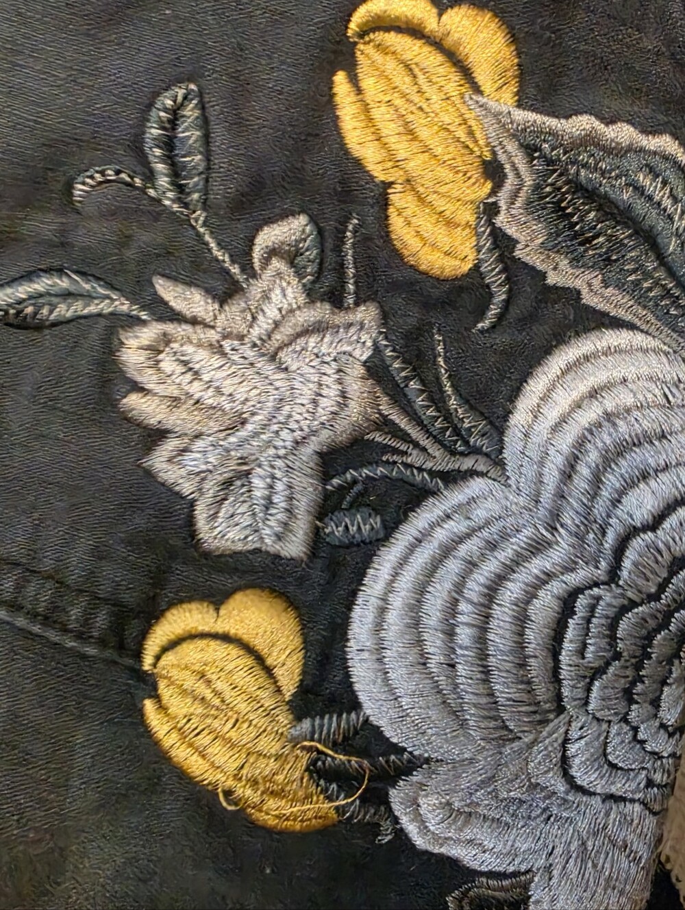 FREE PEOPLE Embroidered Black Denim Shorts with Floral Detail - Picture 3 of 16